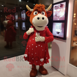 Red Cow maskot kostume...