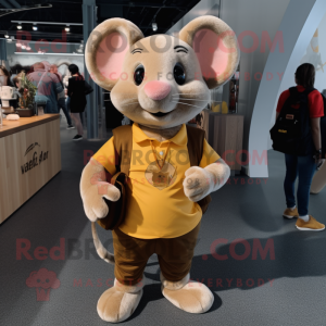 Gold Mouse maskot kostume...