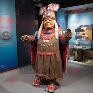 nan Chief mascot costume character dressed with a A-Line Dress and Belts