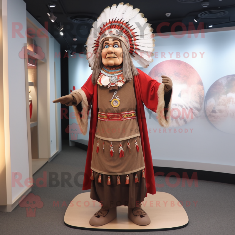 nan Chief mascot costume character dressed with a A-Line Dress and Belts