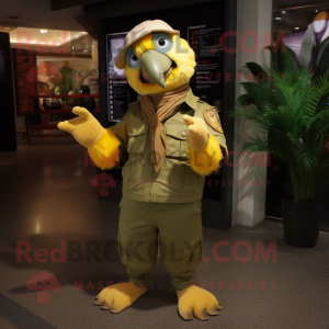 Gold Parrot maskot drakt...