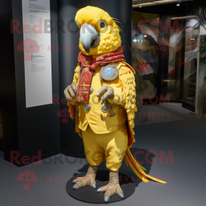Guld papegoja maskot kostym...