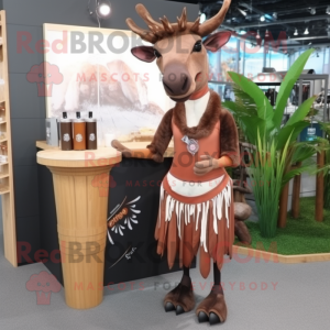 Brun Okapi maskot drakt...