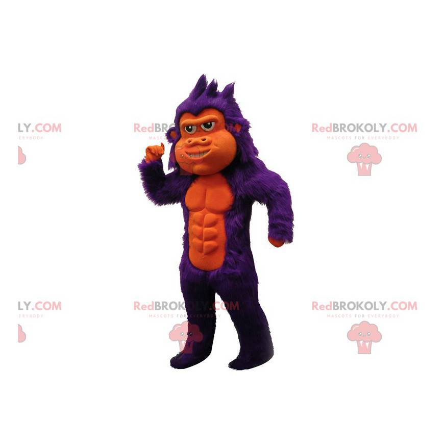 Mascotte de gorille violet très beau et poilu - Redbrokoly.com