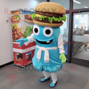 Cyan Hamburger mascotte...