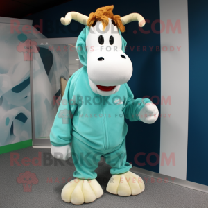 Cyan Guernsey Cow mascotte...