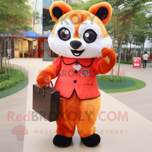 Orange Red Panda mascotte...