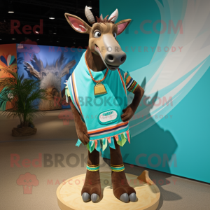 Turquoise Okapi mascotte...