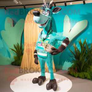 Turquoise Okapi mascotte...