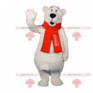 Mascotte dell'orso polare molto dolce. Orsacchiotto bianco Coca