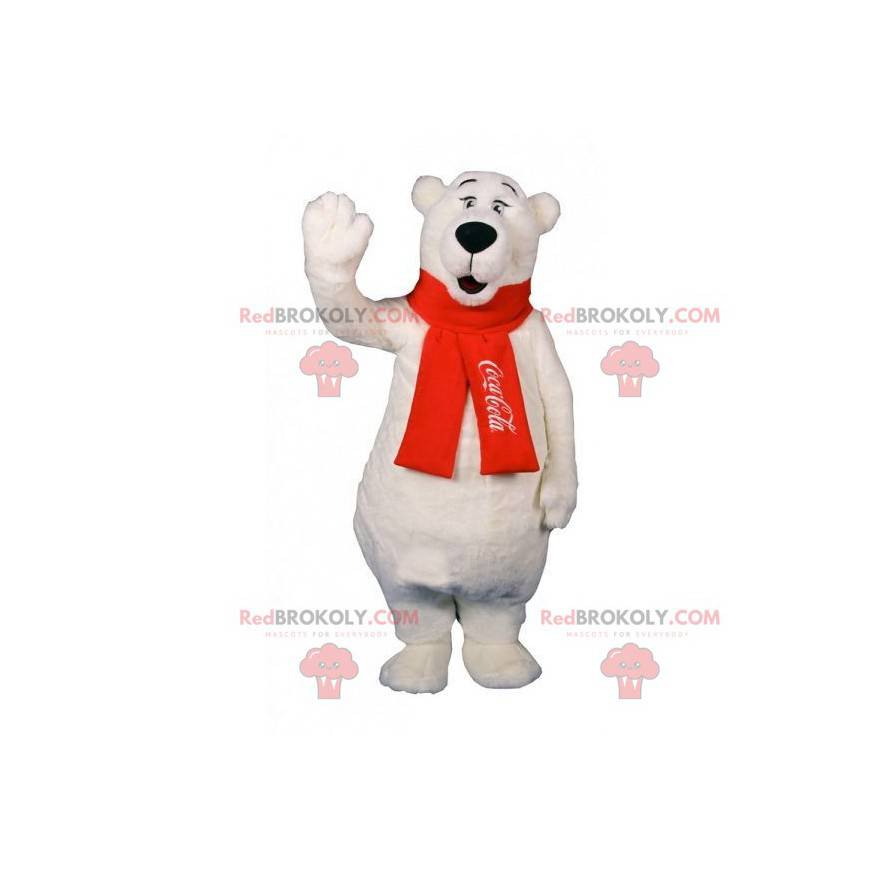 Bardzo słodka maskotka niedźwiedzia polarnego. Biały miś Coca