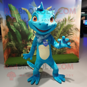 Blå Geckos maskot kostume...