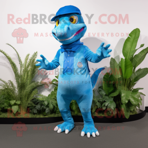 Blå Geckos maskot kostume...