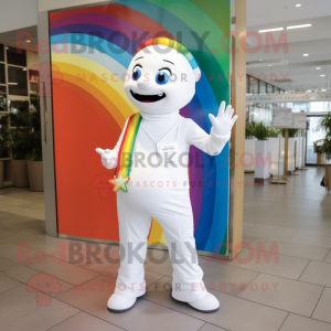 White Rainbow maskot kostym...