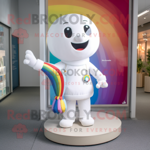 White Rainbow maskot kostym...