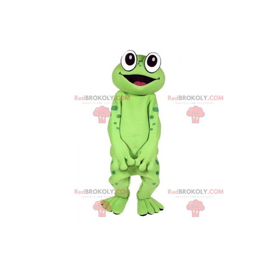 Sehr lustiges grünes Froschmaskottchen - Redbrokoly.com