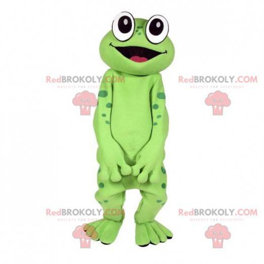 Sehr lustiges grünes Froschmaskottchen - Redbrokoly.com