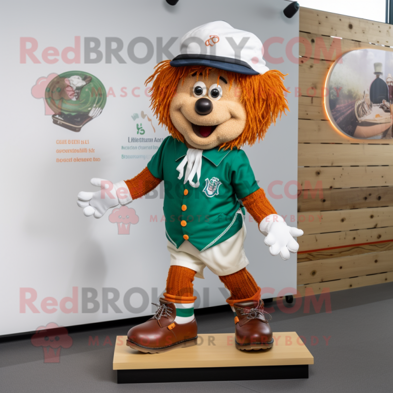 Rust Irish Dancing Shoes mascot costume character dressed with a Board Shorts and Berets Rust Irish Dancing Shoes mascot costume character dressed with a Board Shorts and Berets