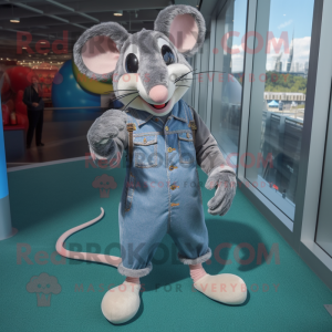 Gray Rat mascot costume character dressed with a Boyfriend Jeans and Anklets