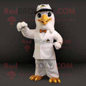 nan Eagle mascot costume character dressed with a Jumpsuit and Bow ties