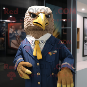 nan Eagle mascot costume character dressed with a Jumpsuit and Bow ties