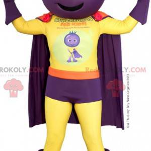 Superhero mascot with a beetroot onion head - Redbrokoly.com