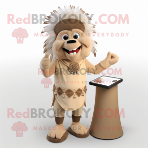 Beige Chief maskot kostume...