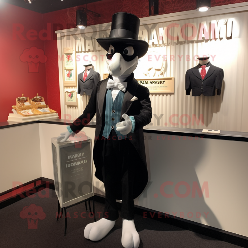 nan Mare mascot costume character dressed with a Tuxedo and Wallets nan Mare mascot costume character dressed with a Tuxedo and Wallets