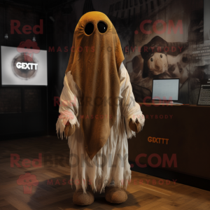 Rust Ghost mascot costume character dressed with a Hoodie and Ties