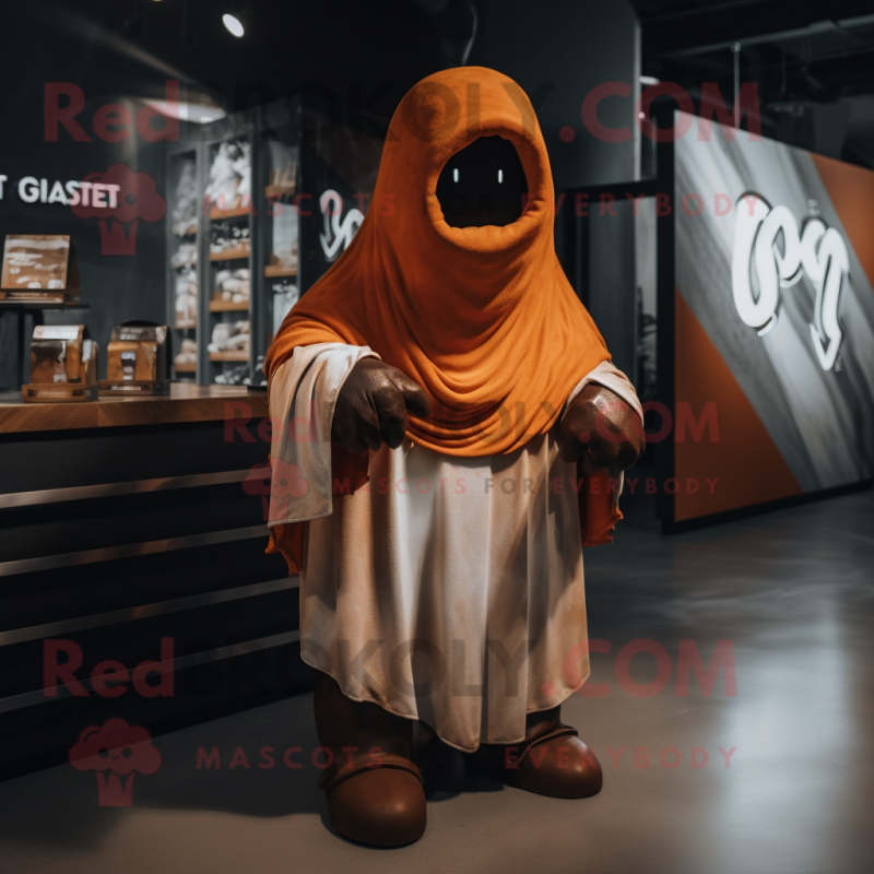 Rust Ghost mascot costume character dressed with a Hoodie and Ties