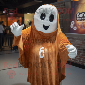 Rust Ghost mascot costume character dressed with a Hoodie and Ties