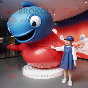 Red Blue Whale maskot...