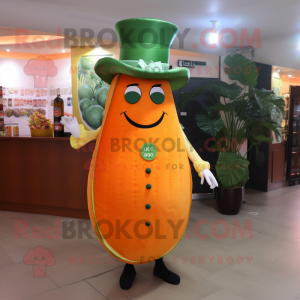 Orange agurk maskot kostume...