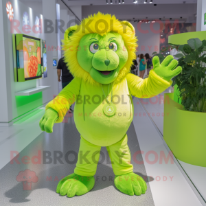 Lime Green Lion mascotte...