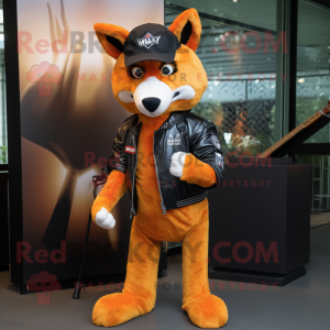 Orange Dingo maskot kostume...