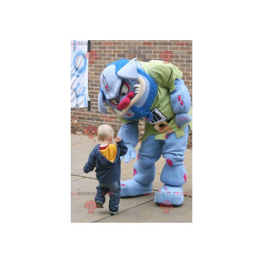 Blaues und rosa Monster-Oger-Maskottchen - Redbrokoly.com