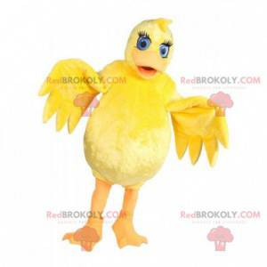 Mascotte de gros poussin jaune dodu et mignon - Redbrokoly.com