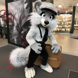 Sølv Skunk maskot kostume...