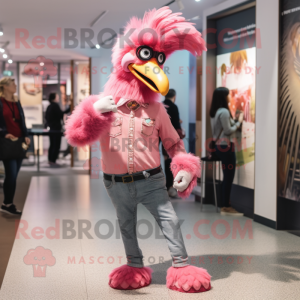 Pink Rooster mascotte...