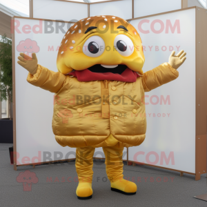 Gold Hamburger maskot...