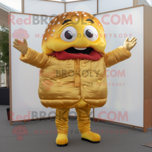 Goud Hamburger mascotte...