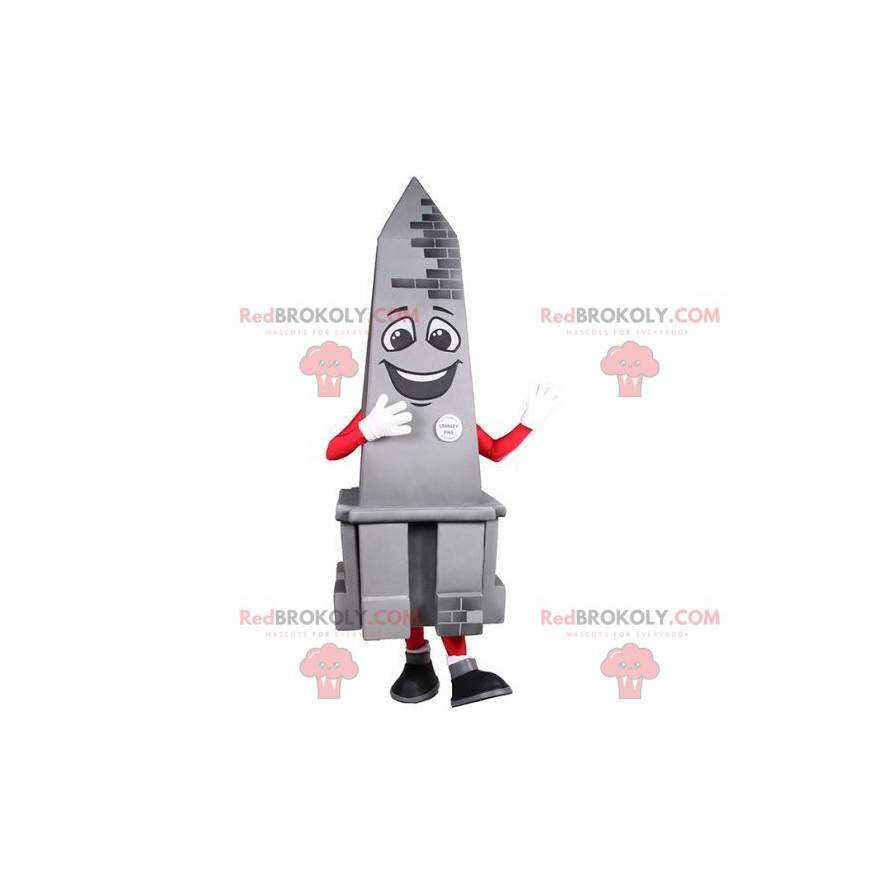 Smiling Gray Obelisk monument mascot - Redbrokoly.com