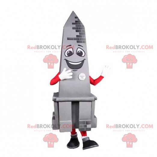 Smiling Gray Obelisk monument mascot - Redbrokoly.com