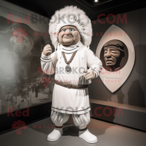 White Chief mascot costume character dressed with a Joggers and Berets