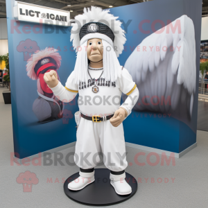 White Chief mascot costume character dressed with a Joggers and Berets