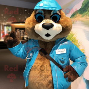 Cyan Marmot mascotte...