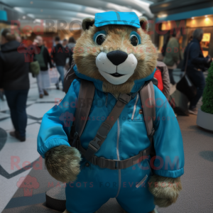 Cyan Marmot mascotte...