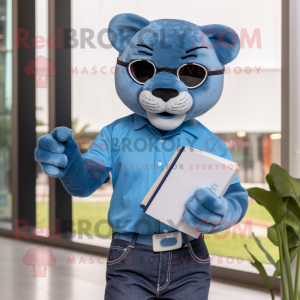 Sky Blue Panther mascotte...