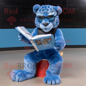 Sky Blue Panther mascotte...