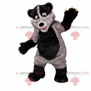 Hairy gray and black polecot mascot - Redbrokoly.com